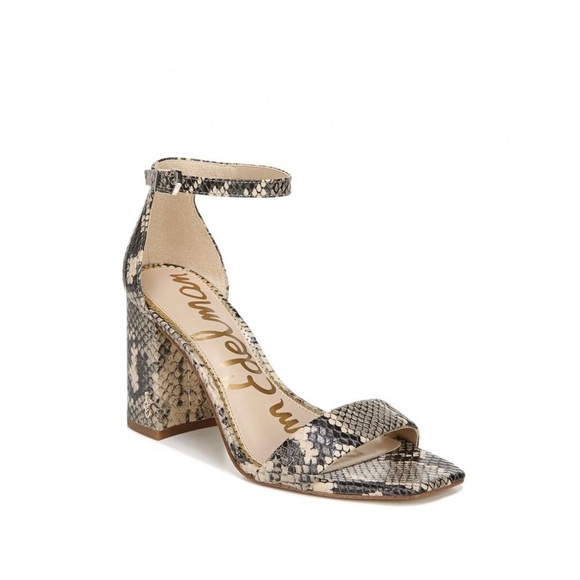 Sam Edelman Daniella Snake Print Leather block heel size 7.5 - Picture 4 of 12